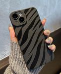 Jusnfu for iPhone XR Case 6.1 Inch 2018, Zebra Print Patten iPhone XR Case for Women Girls Men, Anti-Scratch Silicone Slim Shockproof Bumper Protective Phone Cover for iPhone XR, Black Zebra Print