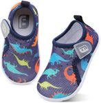 JOINFREE Water Shoes for Kids Boy Girl Water Sneakers Quick Dry Sports Aqua Athletic Sneakers Dark Dinosaur 0-6 Months