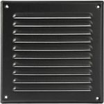 Vent Systems 195 x 195 mm / 7.67" x 7.67" Inch - Black Metal Vent Cover - Square Soffit Air Vent Louver - Grille Cover - Built-in Insect Screen - HVAC Vents for Bathroom, Home Office, Kitchen