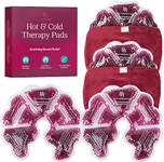 Nurse & Nourish [6 Piece] XL 8 Hot Cold Nursing Pads- 4 Breast Gel Pads & 2 Fleece Sleeves - Mastitis Relief Breast Therapy Pack - Breast Engorgement, Clogged Milk Duct Relief -Breastmilk Letdown Aid