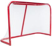 PRISP Steel Street Hockey Net, Ball Hockey Goal in Metal with Netting - 4' x 6' Sizes - Red - 1x Net