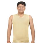 Dermapress HIGH Compression Full Vest || Zipper-Free Design || GYNECOMASTIA Compression Vest || Tomboy Chest Binder || Chest and Abdomen Support || Chest Shapewear (Large, Beige)