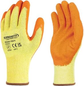 24 Pairs Latex Coated Orange Rubber Work Gloves Mens Safety Builders Gardening (Large)