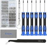 Kingsdun Eyeglass Repair Kit, Professional Glasses Precision Screwdriver Tools Set with 1200PCS Eyeglass Screws and Curved Tweezer for Eyeglass, Sunglass, Spectacles & Watch Clock Repair