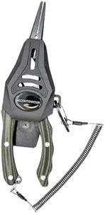 Charlie's Worms Stainless Steel Fishing Pliers - Hook Remover with Safety Lock, Split Ring Tool, Line Cutter, Saltwater & Freshwater Accessories, Gifts for Men, Teens, Crappie & Catfish Gear