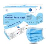 Healthy Meds - Premium Blue Disposable Medical Face Masks Type II Pack of 50 3 Layer Pleat Style EN14683:2019+AC:2019