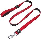 Kruz Premier 5ft Dog Mesh Leash - KZA1160-14M/L - Lightweight, Breathable, Comfort Puffy Mesh Leash - Secure Dual-Layered Tangle-Free Mesh Lead for Dog Walking, Running, Training - Red - 1" x 5 FT