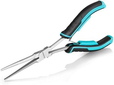 DURATECH 7" Long Reach Needle Nose Pliers, Extra Long Nose Pliers with Smooth Jaws, Small Needle Nose Pliers for Jewelry Making, Wire Bending and Small Object Gripping on Narrow Space