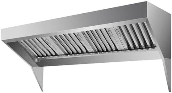 GarveeTech 8FT Commercial Exhaust Hood | Rust-Resistant 201 Stainless Steel Vent Hood | for Kitchen, Restaurant, and Food Truck | with 4 Detachable U-Shaped Grid Oil Filter Mesh