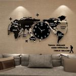 Wall Clock For Office With World Map