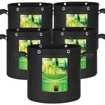 Fhyisble Fabric Pots,25 Gallon 5 Packs Grow Bags, 320G Thick Nonwoven Fabric Bags with LST Rings for Low Stress Plant Training, Potatoes,Tomatoes,Vegetables,Flowers