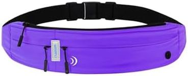 WATERFLY Running Belt Fanny Pack: Runner Marathon Jogging Waist Pack Sport Workout Exercise Fitness Phone Holder Belt for Men Women Jogger Slim Waistband…