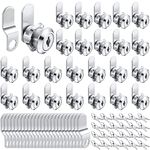 24 Set Cabinet Locks with Keys Cabinet Cam Lock Set, Keyed Alike 5/8'' Cylinder Length Fits on 0.4'' Max Panel Thickness for Secure Drawer Mailbox RV Storage Tool Box Replacement Lock, Zinc Alloy