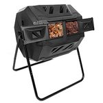 Dripex Tumbling Compost Bin 160L, Dual Chamber Rotating Composter, Compost Tumbler Tumbling Composter, BPA Free, Create Fertile Soil, Aerating Compost Tumbler Bin, Black