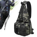 Fishing Tackle Bag Fishing Sling Bag Crossbody/Shoulder Fishing Backpack Multi-Pocket Fishing Rucksack Waterproof Tackle Bag Fishing Holdall with Rod Holder Lure Bag for Saltwater Freshwater Fishing