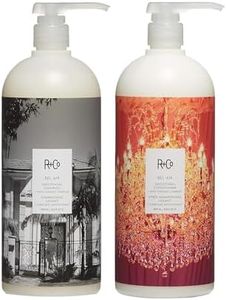 R+Co Bel Air Smoothing Shampoo and Conditioner Set 1L - Smoothing Shampoo + Conditioner Anti-Oxidant Complex | Vegan + Cruelty-Free | R+Co Bonus Deluxe Sample (.5 Oz)