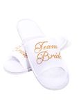 Alandra Gifts Slip Team Bride Spa Slipper, Unisex-Adult, One Size, White