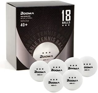 BOOMA Ping Pong Balls | 3-Star 40+ Table Tennis Balls | Premium ABS Training Balls | Highly Durable for Indoor/Outdoor Ping Pong Games, Competitions (Pack of 18, White)