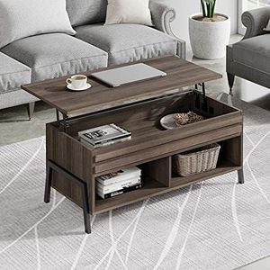 WAMPAT Modern Lift Top Coffee Table with Storage, Wood Living Room Tables with Lift Tabletop in Brown, Mid Century Table for Home Decor, Office, 42 inch