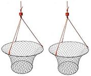 2 Pack of KUFA Sports Vinyl Coated Steel Ring Crab Trap (Size:ø30) with 50' Rope CT90x2 (Large)