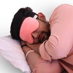 BTH Company Fabric Adjustable Sleeping Eye Mask-Super Soft & Smooth-Baby Pink-Ideal For Women, Men, Old Ages, And Kids-The Comfortable Blindfold For A Restful Sleep