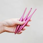 Furls Crochet Hook, Raspberry Streamline Metal, Ergonomic Handle Crochet Hooks 7" (Polished, H - 5.00MM)