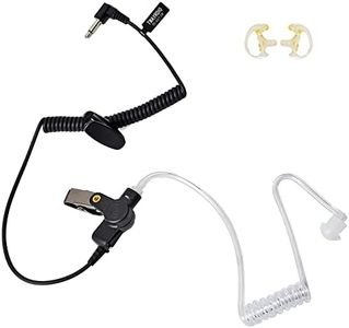 3.5mm 1 pin Listen Only Surveillance Covert Acoustic Air Tube Earpiece Police Radio Headset + Medium Repalcement Earmolds for Motorola Radio Speaker Mics