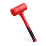 YIYITOOLS Dead Blow Hammer-45oz(3LB), Red and Black, Shockproof Design, No ReboundMallet Machinist Tools Unibody Molded Checkered Grip Spark and Rebound Resistant (YY-3-011)