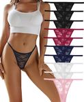 FINETOO Pack of 10 Lace Thongs, Women's Set, Underwear, Sexy Underwear, Women's Lingerie, Sexy Thongs for Women, Lingerie, Multipack