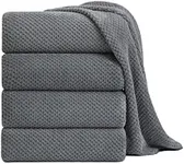 Extra Large Bath Towel Sheet Set 35x70 Inches - Oversized Highly Absorbent Towels Set,Jumbo Microfiber - Quick Dry, Lightweight,Super Soft for Bathroom,Hotel,SPA,Pack of 4 (Gray)