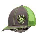 Ariat Men's Clean Neon Corner Logo Baseball Cap, Black/Lime, One Size