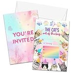 Cat Birthday Invitations Cards, Dou