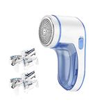 Fabric Shaver Defuzzer, KEEBAPOO Rechargeable Lint Remover with Stainless Steel 3-Leaf Blades, Dual Protection and Removable Bin, Fast and Easy Bobble, Lint & Pills Removal