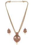 Sukkhi Eye-Catching Pink Stone Multistring Long Necklace Set And Earring | Jewellery Set For Women (NS105679)