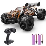 DEERC RC Car, Remote Control Monster Truck W/ 2 Batteries for 40 Min Play, All-Terrain 2.4GHz RTR Rock Crawler Toy Gift for Boys Girls Kids Beginners Orange