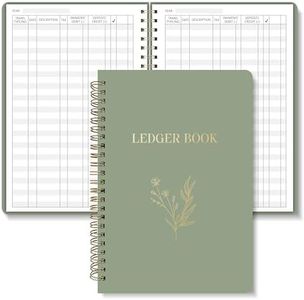 BIROYAL A5 Accounting Ledger Book - 120 Pages Spiral Finance Book for Small Business & Personal Accounting - Bill Tracker Notebook for Budget Tracking, Bookkeeping, Expenses, Deposits & Balance