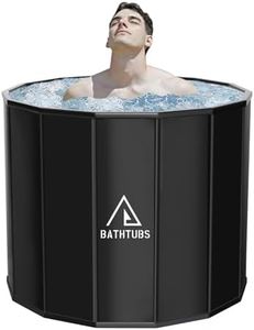 STARBRILLIANT Portable Bathtub for Adults, Foldable Bathtub （31.5"L x 26"）Without Installation with Bottom Cotton Clip, Cold Plunge Tub Suitable for Bathing, Space-Saving (Black, L)