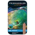 PRISMACOLOR WATERCOLOR Pencil, Colored Pencils, Box of 36, Assorted Colours (4066)