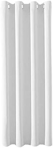 MRTREES Cortinas Opacas Moderna Decoración Ventanas Cortinas Termicas Aislantes Frio y Calor Cortina Largas para Salon Dormitorio Cocina con Ojales 1 Pieza 140×240cm Blanco