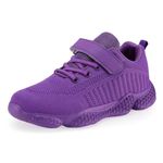 Shoful Kid's Trainers Boys Sneakers Girls Casual Running Shoes Purple Size 13