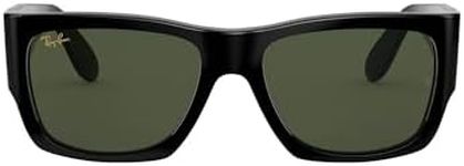 Ray-Ban RB2187 Nomad Square Sunglasses, Black/G-15 Green, 54 mm