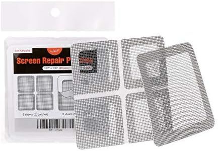by.RHO Window and Door Screen Repair Patch kit. 25 Patches, (1⅞" x 1⅞" x 20pcs) (3½" x 3½" x 5pcs)