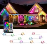 aiicrgb RGB Permanent Outdoor Lights, 500FT LED Eaves Lights with Smart App Remote Control, IP67 Waterproof, Music Sync, Timing Function for Christmas, Party, All Holiday Decorations