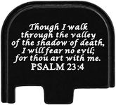 SHOOSPORT Laser Engraved Aluminum Rear Cover Slide Back Butt Plate for Sub/Compact Glock 43/43X/48, Psalm 23:4