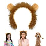 Beviliu Lion Ears Headband - Animal Ears Headband Halloween Lion Costume for Adult Makeup Washing Cosplay Animals Party