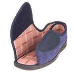 Men's Wide, Extra-Wide Furry 80-D Memory Foam Diabetic Slipper with Adjustable Closures, Extra Wide Width Warm Plush Fleece Arthritis Edema Swollen Diabetic House Shoes Machine Washable w/Anti Slip