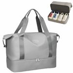 JD FRESH 1 Layer Nylon Duffle Bags/Convertible Travel Luggage/Waterproof Traveling Bag for Clothes/Foldable - Extendable Duffle Luggages for Men and Women(Grey)