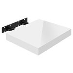 WOLTU High Gloss Floating Shelves,Wall Shelf,CD DVD Storage Corner Shelf, Premium Wooden Shelves for Bedroom LivingRoom kitchen 25x22.9x3.8cm, White, RG9488ws