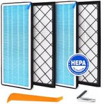 Tesla HEPA + Carbon Air Filter Kit, Cabin Filter Replacement with Activated Carbon for HVAC system, Compatible with Tesla Model Y 2020 to 2024 (4 Pack)