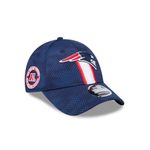 New Era New England Patriots NFL 2024 Sideline Blue 9Forty Adjustable Stretch Snapback Cap